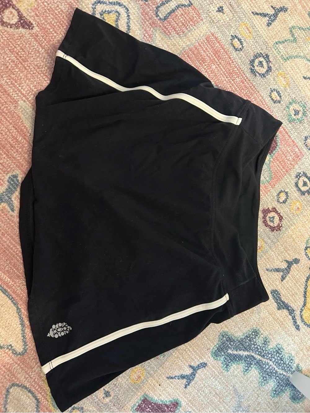 TRENDY- FREE PEOPLE Black Athletic Skirt with White Trim
